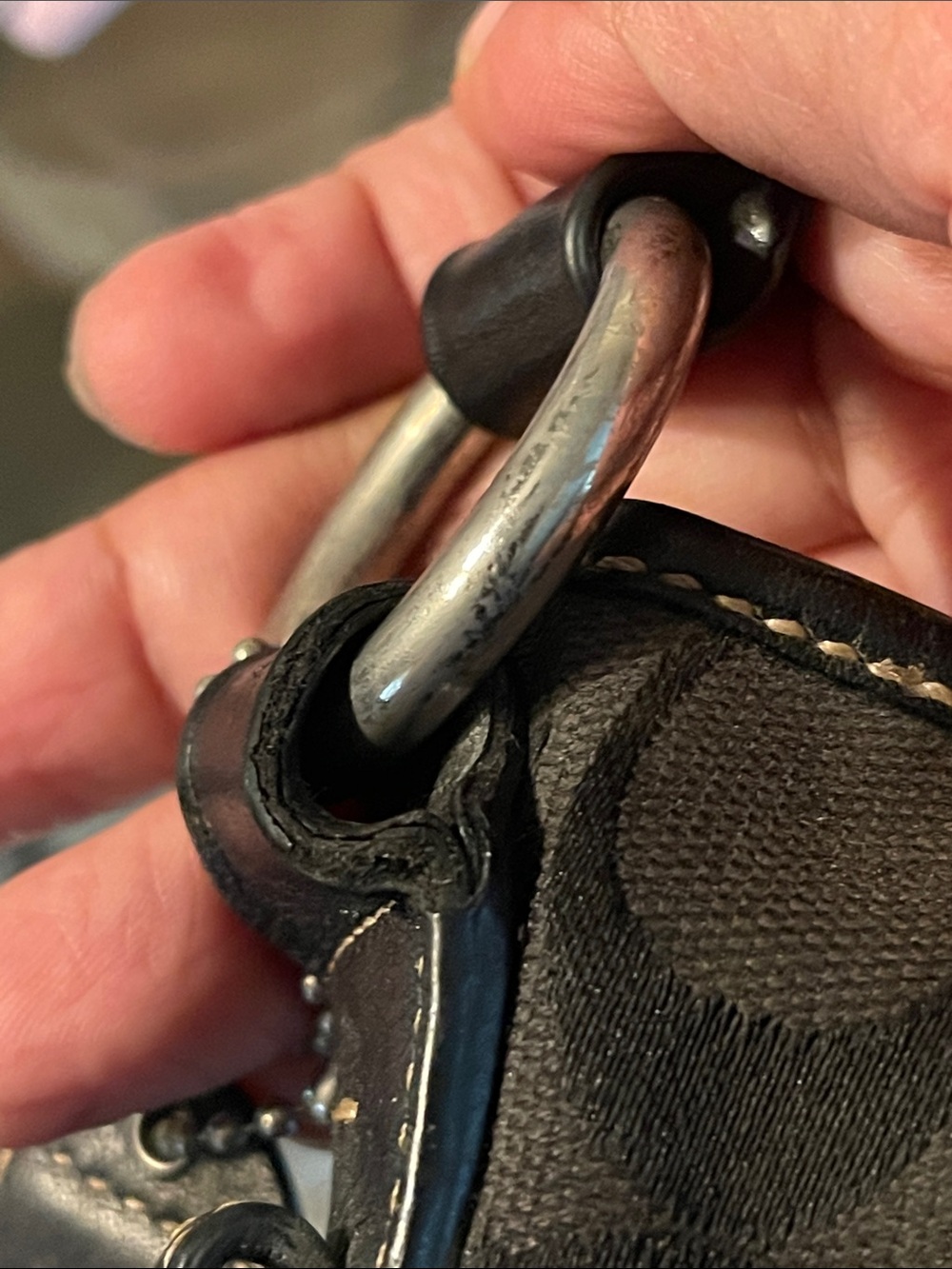 Vintage Coach Black Signature Canvas Shoulder Bag - Picture 10 of 12